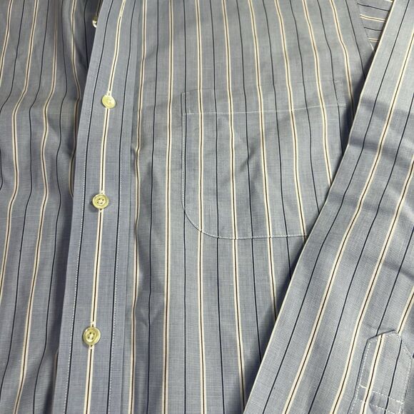 Brooks Brothers Regent Shirt Mens 15/34 Blue Red Stripe Pocket Button Down - Picture 4 of 8